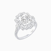 Cushion Cut Center Mounting Ring with Diamond Accents – Fully Customizable - Shahin Jewelry